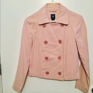 SOLD GAP pink military inspired denim jacket